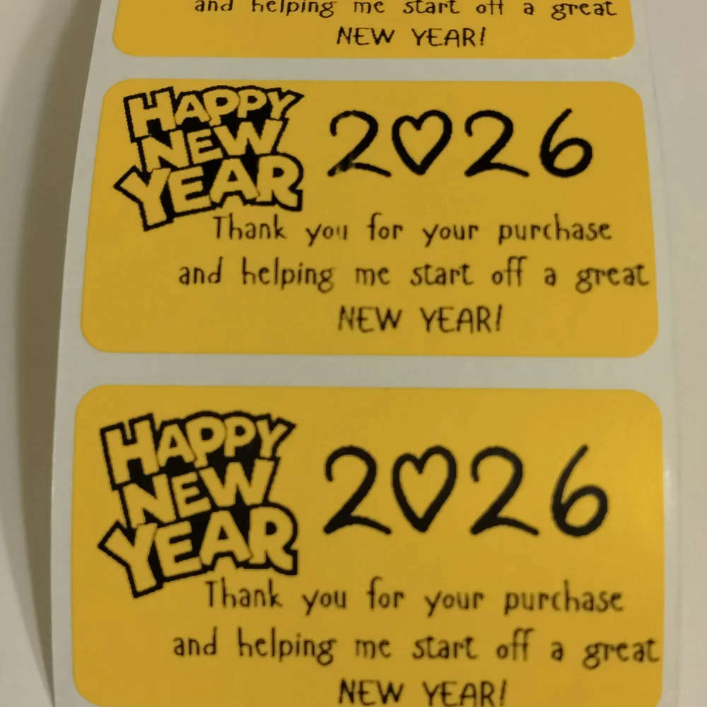 💙100 Happy New Year- Shipping Labels Thermal Packaging Stickers 2.25